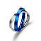 Stainless Steel Rotating Rings, Criss Cross Rings, Blue, 16mm, Inner Diameter: 16mm