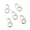 Tarnish Resistant 304 Stainless Steel Chain Tabs, Chain Extender Connectors, Teardrop, Stainless Steel Color, 9x5x1mm, Hole: 1.6mm and 2.8mm