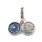 Alloy Enamel European Dangle Charms, with Rhinestone, Large Hole Pendants, Spider & Spider Web, Marine Blue, 26mm, Hole: 4.8mm, Pendant: 15x11.5x2mm