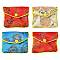 Rectangle Floral Embroidery Cloth Zipper Pouches, Jewelry Storage Bags, Mixed Color, 7x8cm