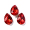 Glass Rhinestone Cabochons, Pointed Back & Back Plated, Faceted, Teardrop, Light Siam, 10x7x4mm