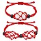 Adjustable Braided Nylon Cord Macrame Pouch Bracelet Making, with Glass Beads, FireBrick, Inner Diameter: 1-7/8~3-1/4 inch(4.7~8.4cm), 2 styles, 1pc/style, 2pcs/set