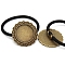 10Pcs Zinc Alloy Cabochon Settings, Hair Ties Findings, Flower, Antique Bronze, Tray: 25mm