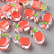 Transparent Enamel Acrylic Beads, Pineapple, Tomato, 25x15x9mm, Hole: 3.5mm