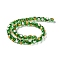 Handmade Gold & Silver Foil Lampwork Beads, Round, Green, 12mm, about 33pcs/strand, 15.59 inch(39.6cm)