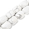 Natural Howlite Beads Strands, Rectangle, 14~15x10~11x5~5.5mm, Hole: 1~1.2mm, about 28pcs/strand, 16.02 inch(40.7cm)