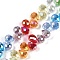 Electroplate Glass Beads Strands, Faceted, Teardrop, Colorful, 10x8mm, Hole: 0.8mm, about 64pcs/strand, 15.35''(39cm)