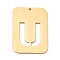 Ion Plating(IP) 304 Stainless Steel Pendants, Rectangle with Alphabet, Hollow, Letter.U, 32x22x1mm, Hole: 1.5mm