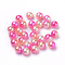 Rainbow Acrylic Imitation Pearl Beads, Gradient Mermaid Pearl Beads, No Hole, Round, Hot Pink, 3mm, about 37970pcs/500g