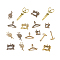 PANDAHALL ELITE 90 Pcs 9 Styles Tibetan Style Alloy Pendants, Mixed Shapes, Antique Bronze, 10pcs/style