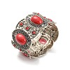Bohemia Style Alloy Oval Stretch Bracelets for Women BJEW-H327-03AS-2
