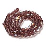 Transparent Electroplate Glass Beads Strands GLAA-F029-4mm-A05-2