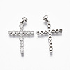 Brass Micro Pave Clear Cubic Zirconia Pendants KK-R133-009P-NF-2