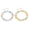 Brass Micro Pave Clear Cubic Zirconia Link Chain Bracelets for Women BJEW-C156-03G-4