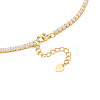 Brass Cubic Zirconia with Enamel Lariat Necklaces NJEW-S418-03-3