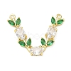 Brass Micro Pave Cubic Zirconia Connector Charms CU-CBA5B4D-03G-02-1