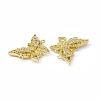 Brass Pave Clear Cubic Zirconia Connector Charms KK-E068-VC087-3