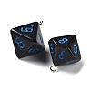 7 Styles Opaque Resin Polyhedral Dice Pendants Set RESI-A029-01A-2