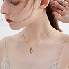 Tibetan Style Virgin Mary Alloy Oval Pendants PALLOY-CJ0001-02-7