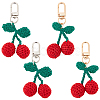 4Pcs 2 Colors Cherry Wool Knitting Pendant Decorations HJEW-CP0001-19-1