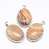 Natural Picture Jasper Pendants G-D851-40-1