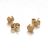 Flat Round 304 Stainless Steel Stud Earrings EJEW-O052-08-2
