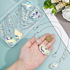 6Pcs 6 Styles Teardrop & Oval Glass Hanging Suncatchers HJEW-FH00201-2