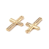Brass Micro Pave Clear Cubic Zirconia Pendants KK-E068-VF236-3