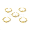 Clear Cubic Zirconia Initial Letter Open Cuff Ring RJEW-H120-09G-A-4