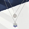 304 Stainless Steel Double Layered Necklaces NJEW-P320-14G-01-1