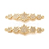 Brass Micro Pave Clear Cubic Zirconia Connector Charms CU-CBA4579-22G-1