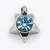 201 Stainless Steel Rhinestone Star Charm Pendants RB-M030-01B-1
