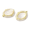 Rack Plating Brass Micro Pave Cubic Zirconia & Shell Pendants KK-G488-17G-3