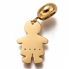 304 Stainless Steel European Dangle Charms STAS-I177-14G-2