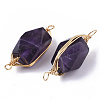 Natural Amethyst Links connectors G-T131-04C-3