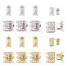 20Pcs 4 Style Brass Filigree Box Clasps KK-PJ0001-15-3