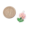 Glass Seed Beaded Flower Pendants PALLOY-MZ00521-05-2