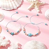 2Pcs Starfish and Turtle Synthetic Turquoise Beads Braided Bead Bracelets BJEW-JB11883-1