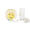 Transparent Spray Painted Glass Beads GLAA-I050-15B-3
