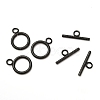 304 Stainless Steel Textured Toggle Clasps STAS-A048-01EB-2