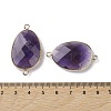 Natural Amethyst Connector Charms G-C110-02C-KCG-3