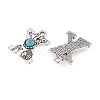 Synthetic Turquoise & Alloy Pendants PALLOY-H146-01AS-X-2