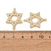 Brass Micro Pave Clear Cubic Zirconia Connector Charms CU-CBA4579-20G-2