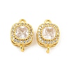 Brass Pave Cubic Zirconia Connector Charms KK-B096-05G-03-1