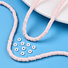 Flat Round Handmade Polymer Clay Bead Spacers CLAY-R067-4.0mm-27-7