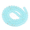 Electroplate Imitation Jade Glass Beads Strands EGLA-Q132-6MM-01B-05-2