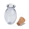 Oval Glass Cork Bottles Ornament AJEW-O032-03E-3