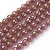 Electroplate Natural Carnelian Beads Strands G-P430-10-B-2