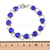 304 Stainless Steel and Glass Link Chain Bracelets for Women GL-T001-01A-4