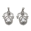Brass Clear Cubic Zirconia Constellation Charms KK-J278-33P-F-1